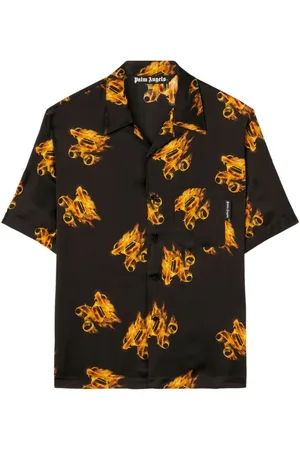 Palm Angels Burning Hemd mit Monogramm-Print