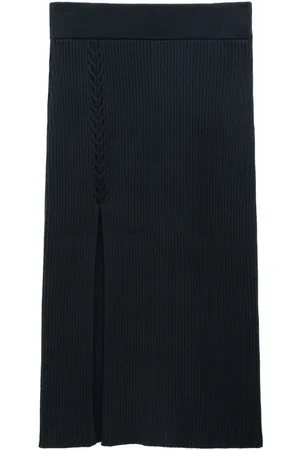 Filippa K Gerippter Midirock mit Schlitz