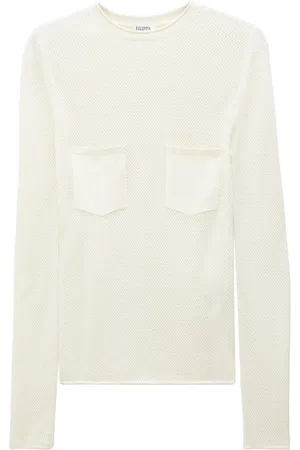 Filippa K Mesh-T-Shirt mit aufgesetzter Tasche