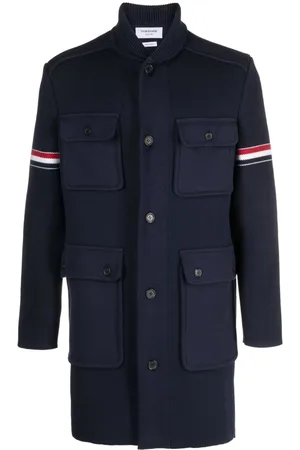 Thom Browne Gerippter Mantel mit RWB-Streifen