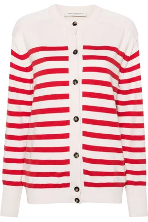 Serafini Gestreifter Cardigan mit Logo-Stickerei