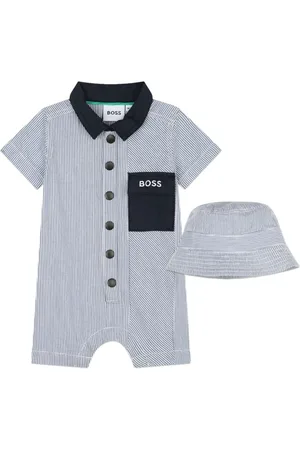 HUGO BOSS Set aus gestreiftem Strampler und Hut
