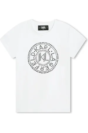 Karl Lagerfeld Verziertes Jersey-T-Shirt mit Logo-Print