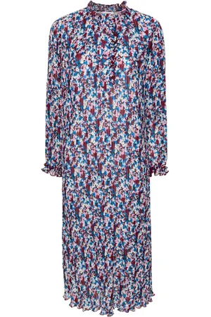 Ganni Georgette-Midikleid mit Falten