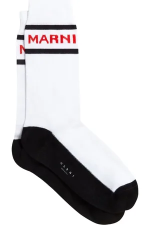Marni Gestreifte Socken mit Logo-Jacquard
