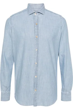 ELEVENTY Geknöpftes Hemd aus Chambray