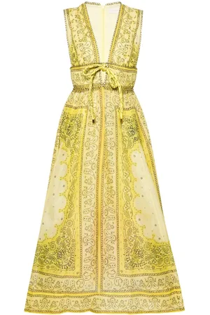 ZIMMERMANN Kleid aus Leinengemisch mit Bandana-Print