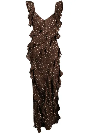 Cynthia Rowley Maxikleid aus Seide mit Polka Dots