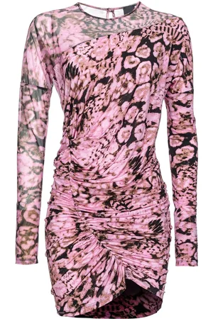 Pinko Gerafftes Minikleid mit Blumen-Print