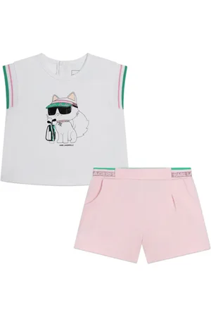 Karl Lagerfeld Short-Set mit Ikonik Choupette-Print