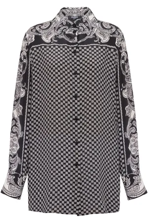 Balmain Hemd aus Seide mit Paisley-Print