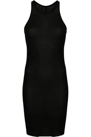 Rick Owens Fein geripptes Sheer-Minikleid