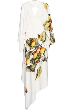 Salvatore Ferragamo Asymmetrisches Midikleid mit botanischem Print