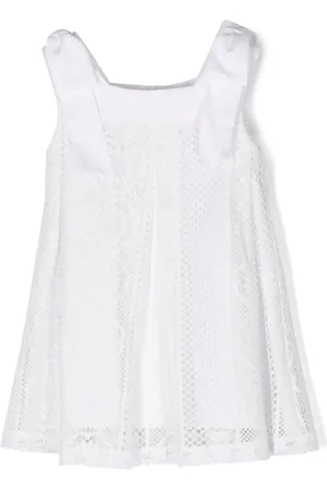 Lapin House Babydoll-Kleid mit gehäkeltem Blumenmuster