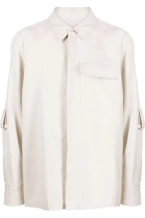 Helmut Lang Twill-Hemd aus Baumwoll-Leinengemisch