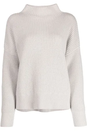 N.PEAL Gerippter Pullover mit Stehkragen