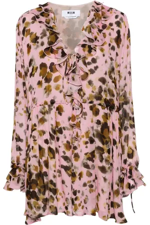 Msgm Chiffon-Minikleid mit Animal-Print