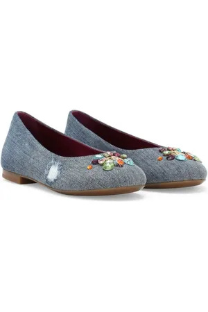 Dolce & Gabbana Jeans-Ballerinas mit Strassverzierung