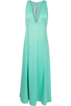 Gloria Coelho Midikleid mit tiefem V-Ausschnitt