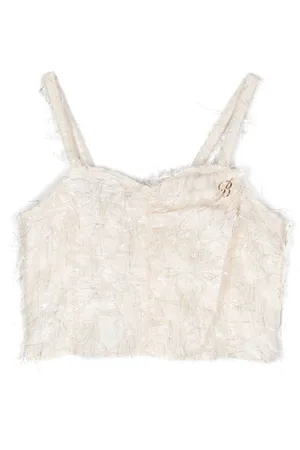 MISS BLUMARINE Tanktop mit Federdetail