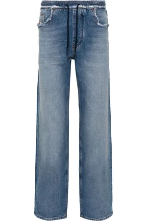 Diesel Halbhohe Straight-Leg-Jeans mit Kordelzug