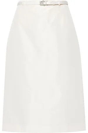 Prada Gerader Faille-Rock mit Logo-Schnalle