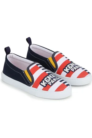 Kenzo Gestreifte Slip-On-Sneakers mit Logo-Print