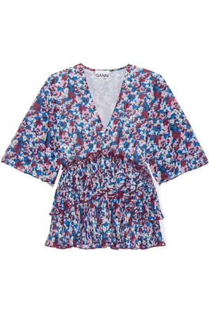 Ganni Bluse mit Blumen-Print