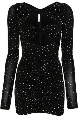 ALEX PERRY Gerafftes Minikleid mit Kristallen