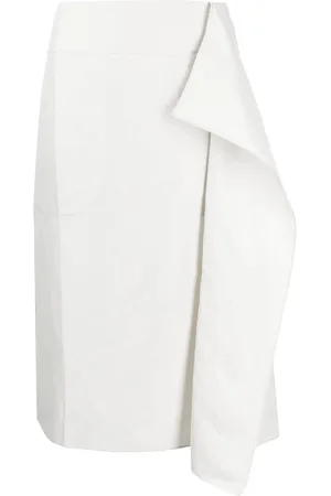 Lee Mathews Drapierter High-Waist-Midirock