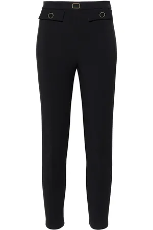 Elisabetta Franchi Schmale Hose mit Logo-Schild