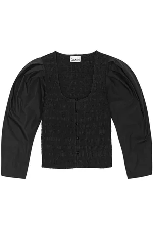 Ganni Cropped-Bluse aus Bio-Baumwolle
