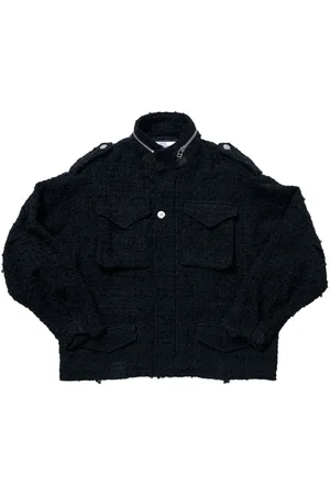 DOUBLET Tweed-Jacke mit offenem Saum