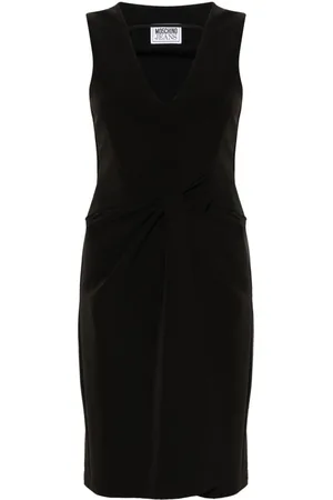 Moschino Gerafftes Kleid mit V-Ausschnitt