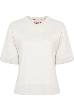 Plan C Meliertes Strick-T-Shirt