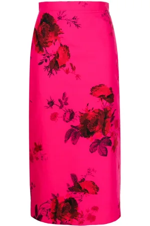 Erdem Faille-Bleistiftrock mit Blumen-Print