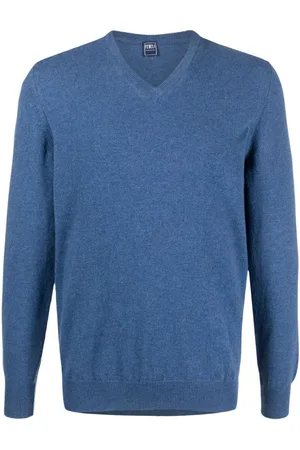 FEDELI Kaschmirpullover mit V-Ausschnitt