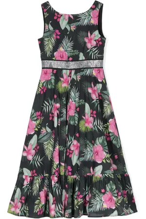 MONNALISA Strassverziertes Kleid mit Blumen-Print