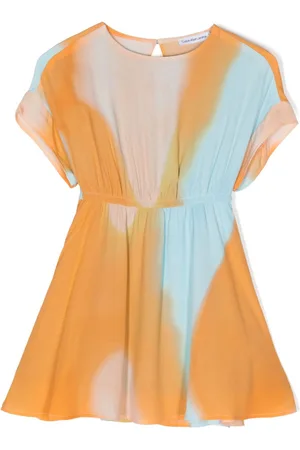 Calvin Klein Falten-Minikleid mit grafischem Print