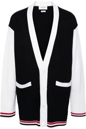 Thom Browne Schurwoll-Cardigan in Colour-Block-Optik