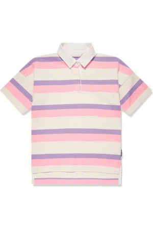Palm Angels Gestreiftes Poloshirt mit Logo-Print