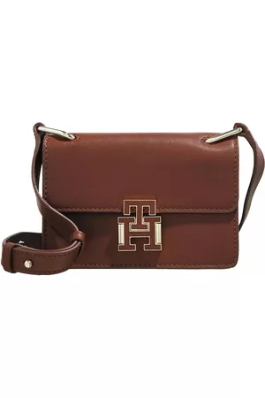 Tommy Hilfiger Damen Umhängetaschen - Crossbody Bags Pushlock Leather Mn Crossover Co - in braun - Umhängetasche für Damen