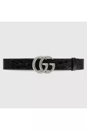 Gucci Herren Gürtel - Breiter GG Marmont Gürtel Mit Glänzender Schnalle, Grösse 110