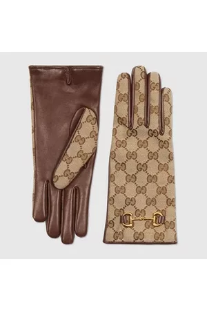 Gucci Damen Handschuhe - Handschuhe Aus GG Canvas Mit Horsebit, Grösse 6.5
