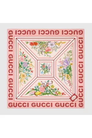 Gucci Damen Schals - Halstuch Aus Seide Mit Blumen-Print