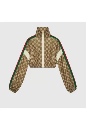 Gucci Damen Outdoorjacken - Jacke Mit Reißverschluss Und GG Print, Grösse XS