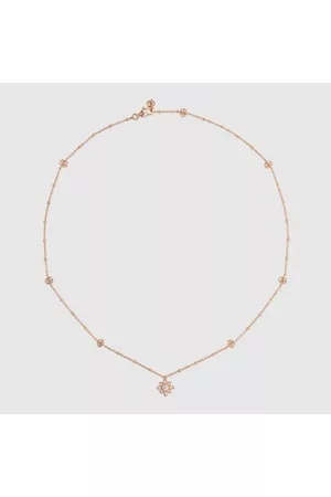 Gucci Halsketten - Flora Halskette Aus 18-karätigem Gold Mit Diamanten