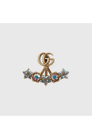 Gucci Damen Ohrringe - Einzelner Ohrring Mit Doppel G Und Kristallen