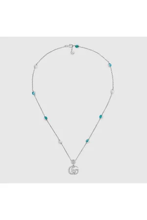 Gucci Damen Halsketten - Halskette Mit Doppel G Anhänger Und Perlmutt