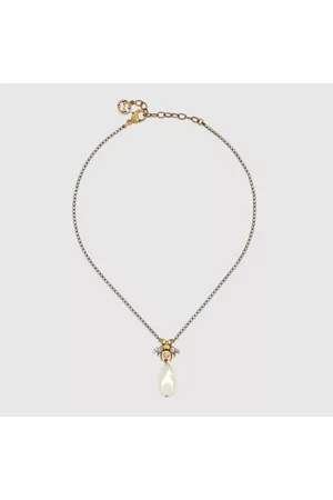 Gucci Damen Halsketten - Halskette Mit Biene Und Perle